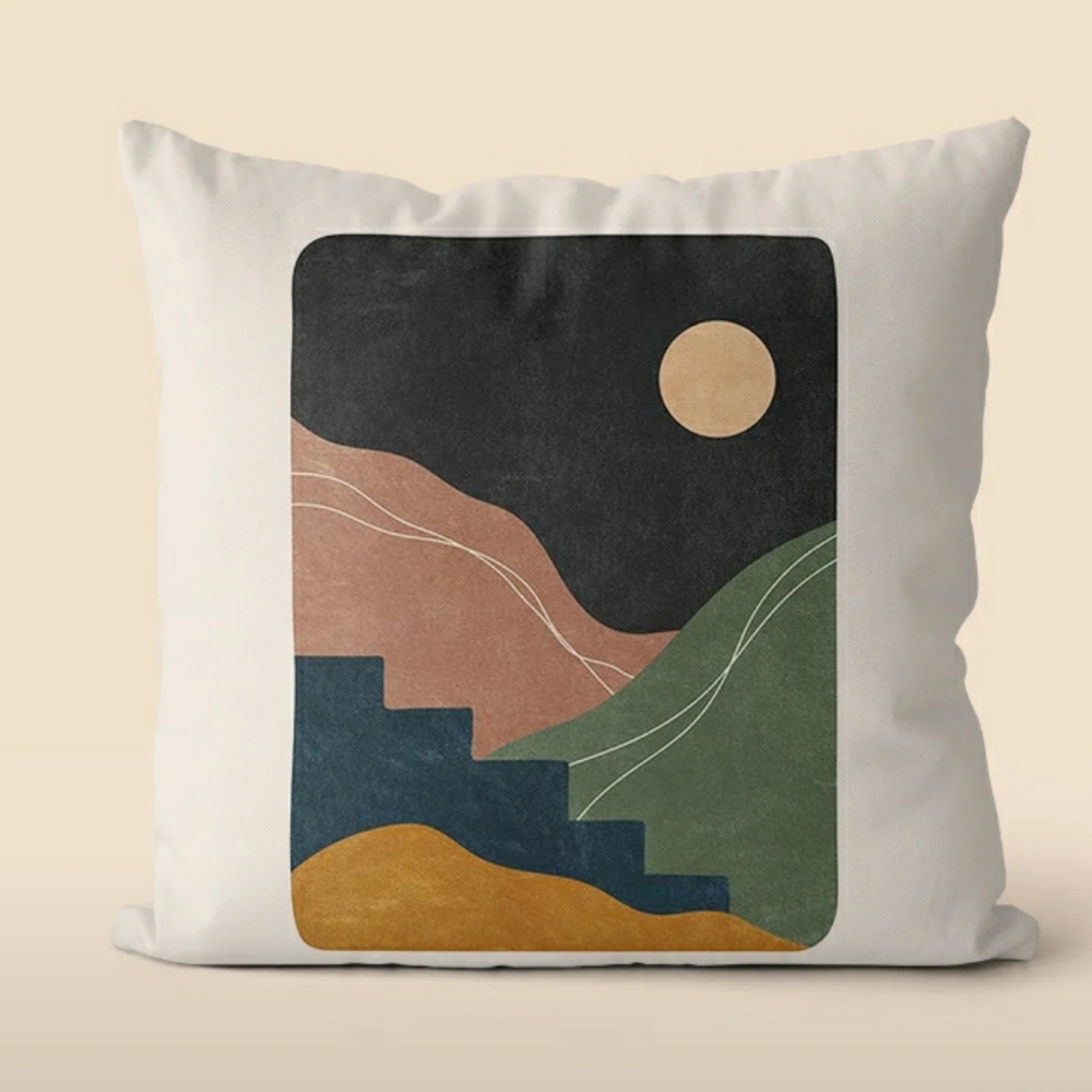 Vintage Sun Image Throw Pillow Cover 18"